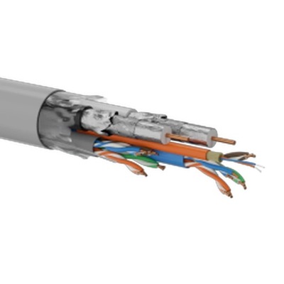 Multi-kabel Q-LANTEC Multimedia 2 x U/UTP kat.5E + 2 x RG6 + 2 x FO