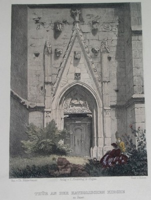 1888 ORYGINAŁ JAWOR JAUER k. LEGNICA kościół gotyk ŚLĄSK gotyk