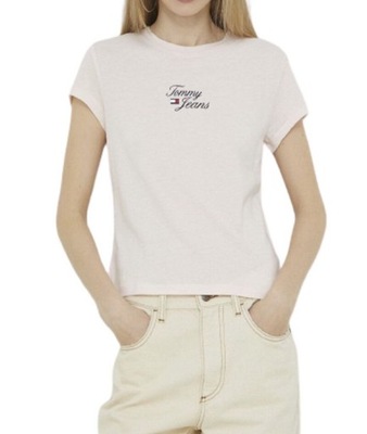 Tommy Jeans T-shirt damski beżowy DW0DW15441 r. S