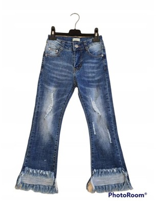 Spodnie jeansowe dzwony r. 122/128