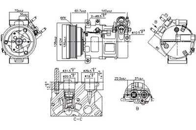 NISSENS COMPRESOR DE ACONDICIONADOR VOLVO S60 3 V60 I V60 II XC40 XC60  