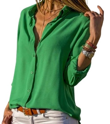 Koszula z wiskozy zielona