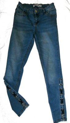 DENIM SPODNIE SPODENKI JEANS SZNUROWANE J NOWE