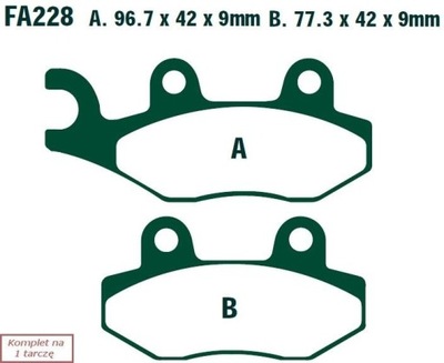 КОЛОДКИ ТОРМОЗНЫЕ EBC SFA228HH SKUTEROWE (КОМПЛЕКТ. NA 1 ДИСКИ ТОРМОЗНЫЕ)