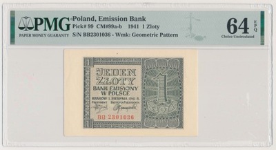 4628. 1 zł 1941 - BB - PMG 64 EPQ