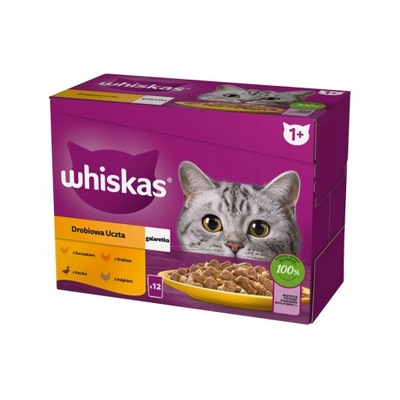 WHISKAS DROBIOWA UCZTA W GALARETCE SASZETKI 12X85G