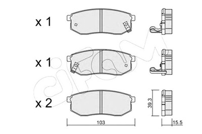 Cifam гальмівні колодки гальмівні kia joice 00- задня фото №1