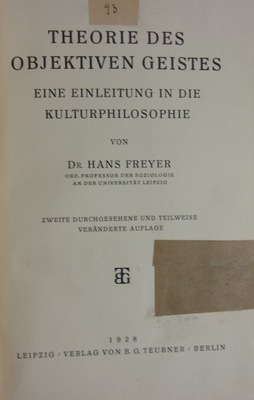 Theorie des Objektiven Geistes 1928 r.