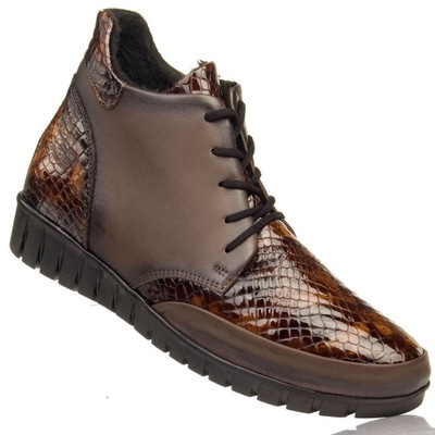 Botki damskie Artiker 53C0809 brown skóra r. 38