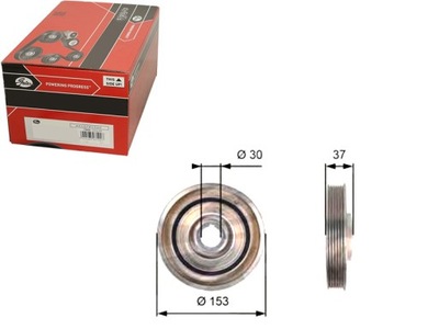 Gates шків колінчастого вала колінчастого volvo c30 c70 ii фото №1