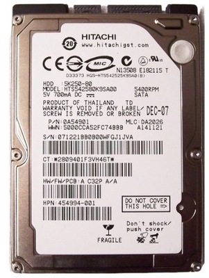 Dysk HDD Hitachi 5K250-80 80 GB