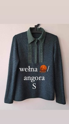 Sweter wełna/angora rozmiar S