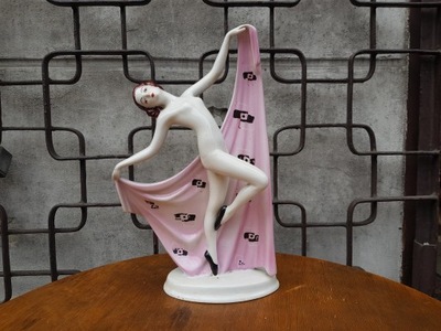 Stary porcelanowa figurka Steatyt art deco Buksowicz Tańcząca panna
