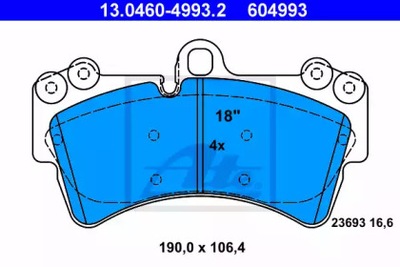 ZAPATAS DE FRENADO VOLKSWAGEN PORSCHE AUDI ATE  