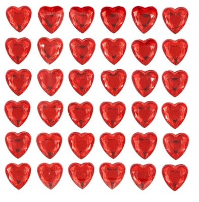 Walentynki Naklejki Serca Serce Rubinowe 36 sztuk Dekoracje
