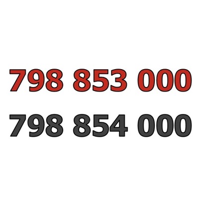 798 853 000 + 798 854 000 Starter Orange ZŁOTY ŁATWY NUMER PREPAID KARTA