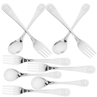 ZESTAW ZASTAWY STOŁOWEJ DLA MAŁYCH DZIECI KARMNIKI DLA NIEMOWLĄT NA ŁYŻKI DO ŻYWNOŚCI HERBATY 5 ZESTAWÓW