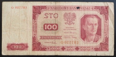 BANKNOT 100 STO ZŁOTYCH 1948 NARODOWY BANK POLSKI ORYGINAŁ O 0277783