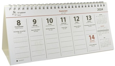 Kalendarz biurkowy 24x11cm stojący poziomy 2025 | na Rok Bieżący