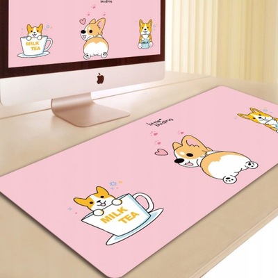 Różowa podkładka pod mysz dla graczy Shiba Inu dog