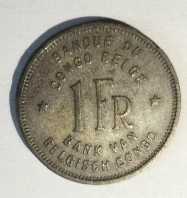 moneta Kongo Belgijskie 1 frank 1946