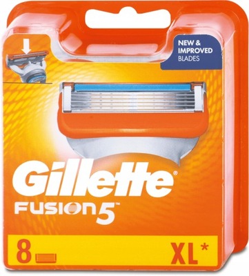 GILLETTE FUSION OTRZA WKŁADY 8szt TRYMER 100% ORGINAL