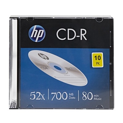 HP CD-R, CRE00085-3, 69310, 10-pack, 700MB, 52x, 80min., 12cm, bez możliwoś