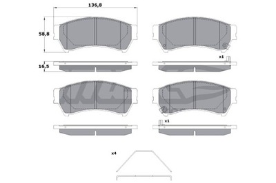 TOMEX BRAKES TRINKELĖS STABDŽIŲ MAZDA 6 07-12 PRIEK. 