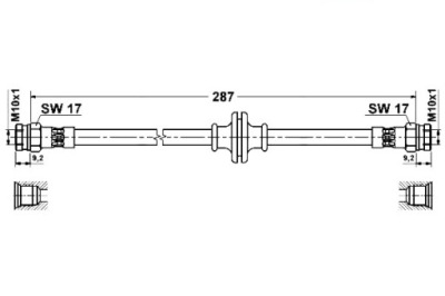 Ate шланг гальмівний elast. fiat stilo 1.2-2.4 10 фото №1