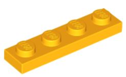 LEGO PŁYTKA 1X4 BRIGHT LIGHT ORANGE 3710 ZA 2 SZT