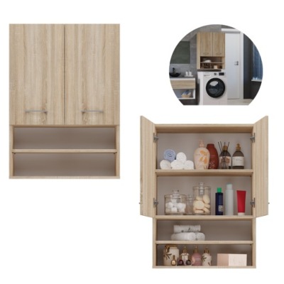 SZAFKA NAD PRALKĘ Z PÓŁKAMI POLA MINI DĄB SONOMA