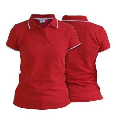 Koszulka polo damska polówka czerwona XL PIQUE