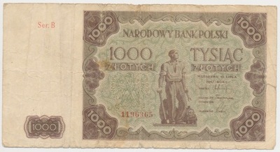 4685. 1000 zł 1947 - B - st. 5+