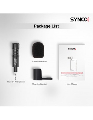 Synco U1 mikrofon do smartfonów złącze Jack 3,5mm