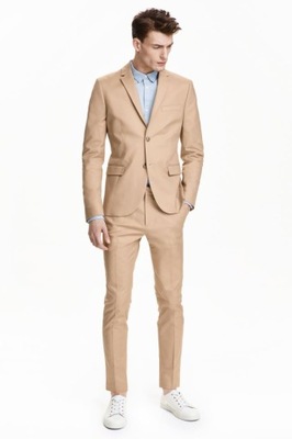 H&M HM Spodnie garniturowe z bawełny eleganckie 48