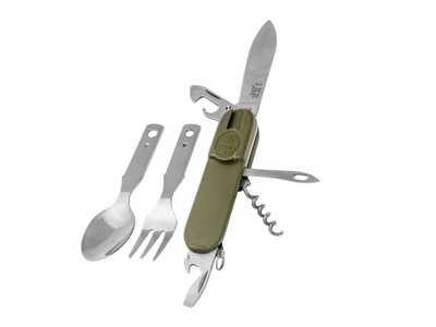 Niezbędnik MFH 3-częściowy w pokrowcu nóż widelec