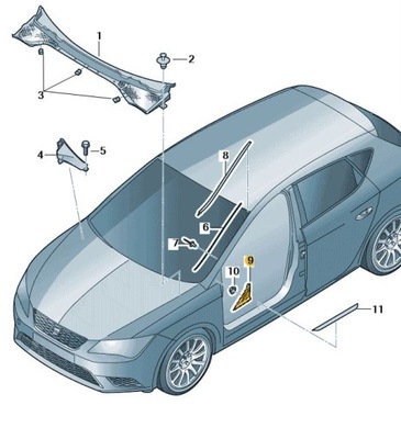 Ліва молдинг заглушка трикутник дзеркало seat leon фото №1