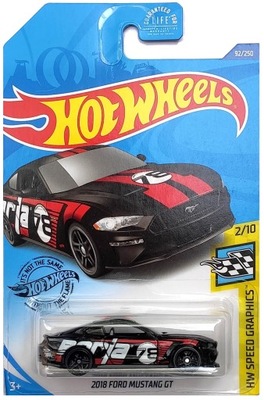 HOT WHEELS 2018 FORD MUSTANG GT CZARNY HW SPEED GRAPHICS 2/10 1:64 NOWY !!!