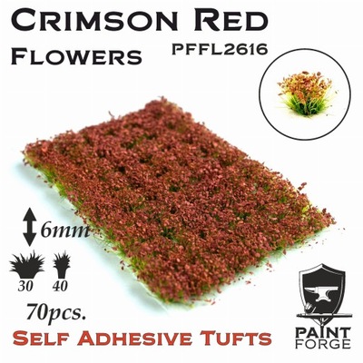 PAINT FORGE PFFL2616 Tuft 6mm Crimson Red Flowers (op. 70pcs) (Kępki kwiató