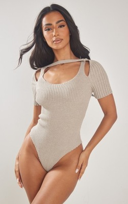 PRETTYLITTLETHING BODY BEŻOWE DLA NISKICH 40 EGD