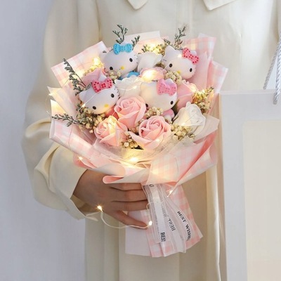 Anime Hello Kitty bukiet pluszowe wypełnione lalki