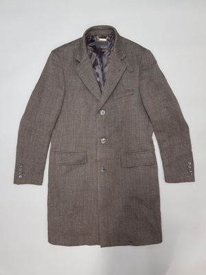 ZARA Man klasyczny płaszcz męski szary dopasowany XL