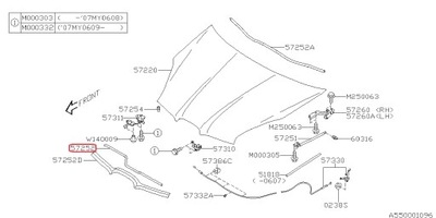Прокладка капот передньої subaru tribeca b9 фото №1