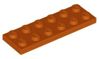 LEGO ELEMENT Plate 2x6 Dark Orange / ciemny pomarańczowy 3795 2szt NOWY