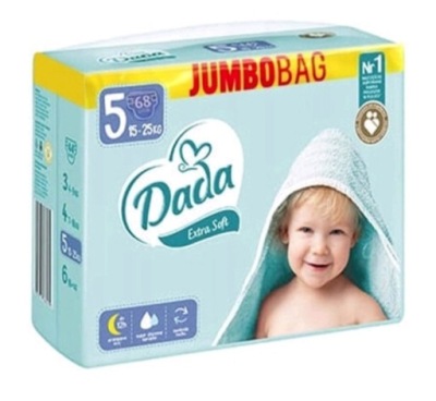 Pieluszki Dada Extra Soft Rozmiar 5 68 szt. Pampersy JUMBOBAG