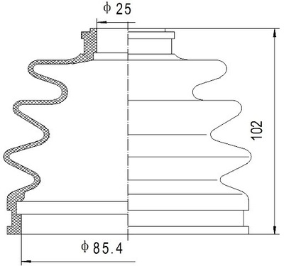 Защита шарнир наружного dodge caravan 91- фото №1