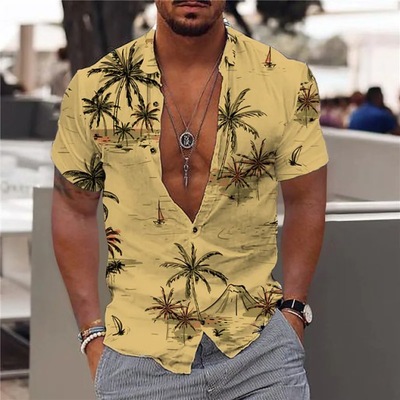 koszula bawełniana męska letnia męska hawajska