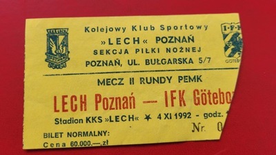 Bilet Lech Poznań - IFK Geteborg