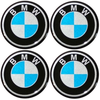 Naklejki na kołpaki emblemat BMW 50mm silikonowe