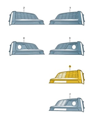 Решітка заглушка бампер перед ліва audi a5 b9 aso фото №1